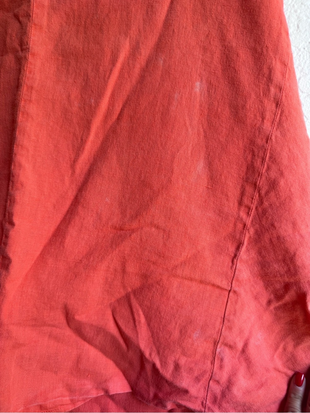 Flax Coral V-Neck Linen Tank Top - Picture 8 of 8